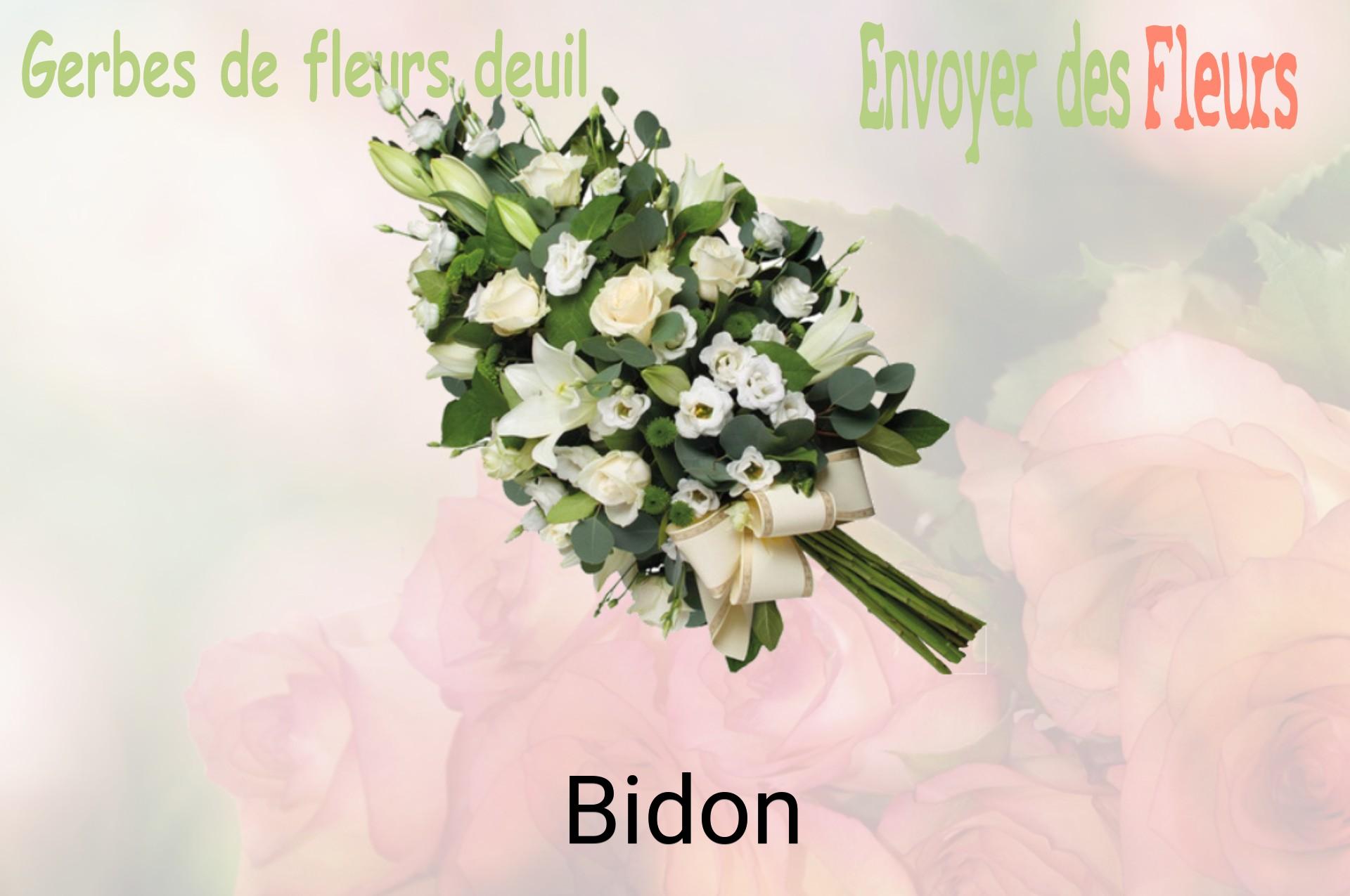 Gerbe de fleurs de deuil livrée à Bidon